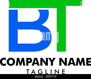 Entwurf der BT-Logo-Vorlage für den ersten Brief Stock Vektor