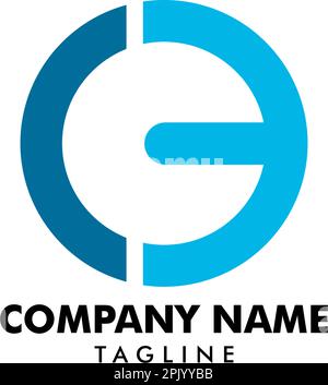 Design der ersten CE-Logo-Vorlage für den Brief Stock Vektor
