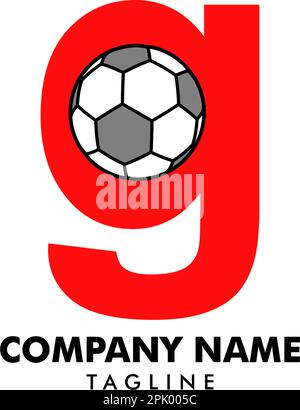 Logo mit Buchstabe G, Logo für Fußballball Stock Vektor