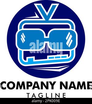 Geek TV Logo-Vorlage Design Vektor, Geek TV Logo-Vorlage Design Stock Vektor