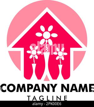 Vektorlogo für Blumenladen, floristisches Vektorlogo Stock Vektor