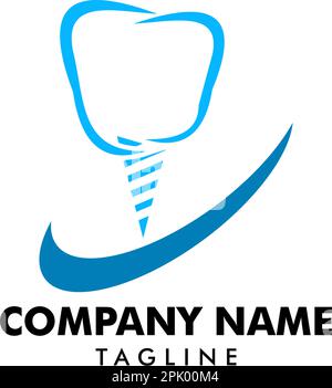 Dental-Implantat-Logo-Vektordesign-Element für die Zahnklinik Stock Vektor