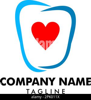 Dental Love Logo-Designvorlage Stock Vektor