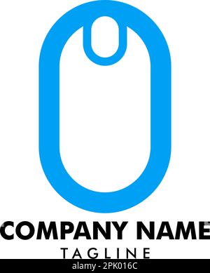 Vektorvorlage für Computermaus-Logo Stock Vektor