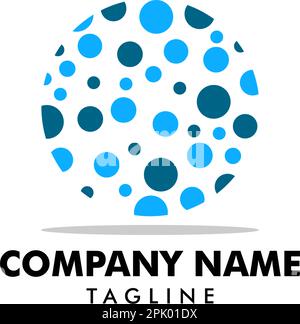 Kreisförmiges Punktlogo mit moderner und dynamischer Form Stock Vektor