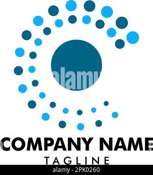 Kreisförmiges Punktlogo mit moderner und dynamischer Form Stock Vektor