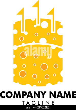 Logo „Schloss aus Käsevektor“ Stock Vektor