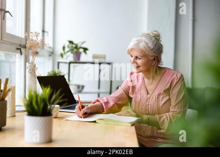 Porträt einer lächelnden, reifen Geschäftsfrau, die in einem Büro arbeitet Stockfoto