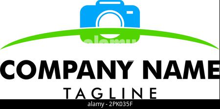 Logo-Vorlage für Kamera im Swoosh-Stil Stock Vektor