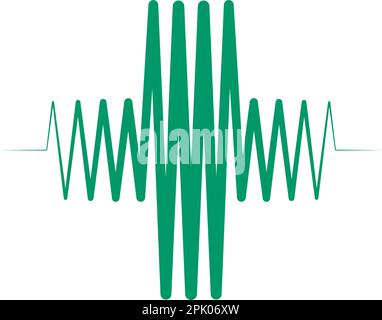 Medizinisches Cross-Wave-Herzpuls-Logo Stock Vektor
