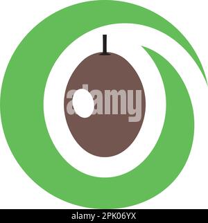 Olive-Logo-Buchstabe o Vektorsymbol-Clipart-Design Stock Vektor
