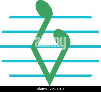 Musik-Logo mit Vektordesign für Notizensymbole Stock Vektor