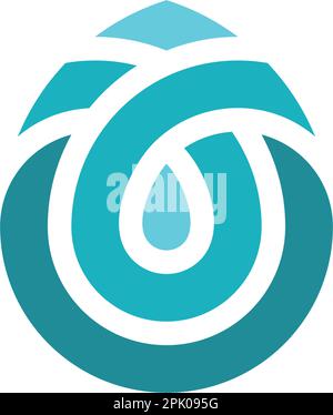 Wassertropfenförmiges Logo mit Vektorsymbol-Design Stock Vektor