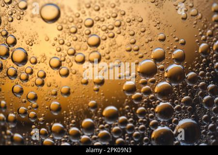 Nahaufnahme von Getränkeblaschen Stockfoto