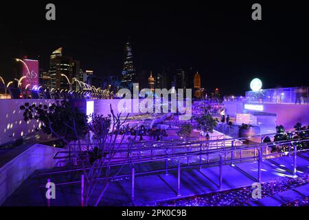 Doha Ramadan Lichtshow in Corniche Stockfoto