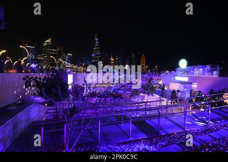 Doha Ramadan Lichtshow in Corniche Stockfoto