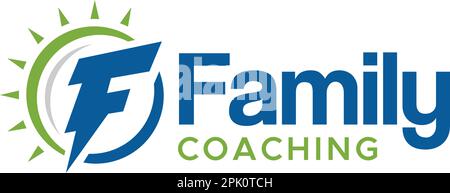 Modernes Design mit dem Buchstaben „Family Coaching“-Logo Stock Vektor