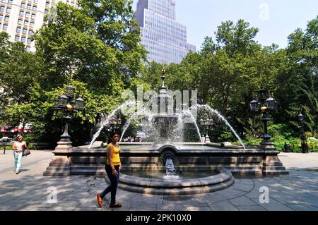 Der Croton Water Fountain im City Hall Park in Manhattan, New York City, USA. Stockfoto