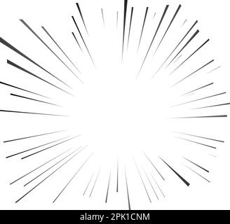 Manga radiale Fokusgeschwindigkeitslinien für Comic-Effekt. Stock Vektor