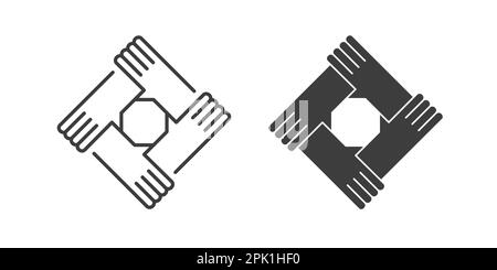 Partnerschaftssymbole. Symbol für Freundschaft, Unterstützung, Allianz. Vektordarstellung. Stock Vektor