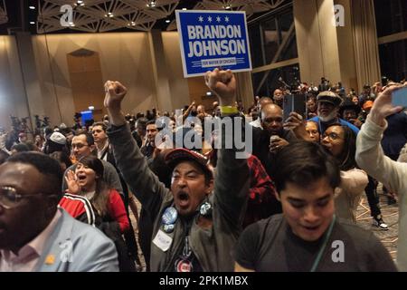 Wahlabendparty für den neu gewählten Bürgermeister von Chicago, Brandon Johnson Stockfoto