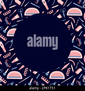 Werkzeugrahmen für Vector Maniküre Salon Stock Vektor