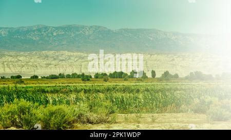 Naryn Tal des Flusses Naryn Region, Tian Shan Gebirge in Kirgisistan, Zentralasien, Stockfoto