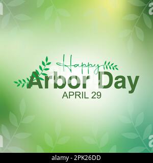 Arbor Day Typografie mit grünem Blatt, , Banner, Hintergründen, Symbol, Logo, Gruß, Druck, Karten und Etiketten mit Baumelementen, moderner Vektorhintergrund Stock Vektor