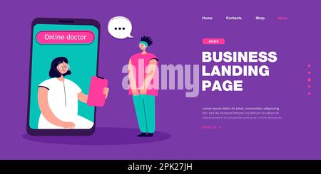 Patient mit Videogespräch für medizinische Versorgung Stock Vektor