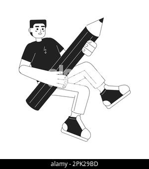 Designer-Künstler mit monochromatischem flachen Vektorzeichen Stock Vektor