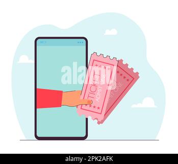 Person, die Tickets online kauft Stock Vektor