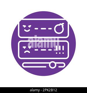 Hass in Kommentaren Symbol für farbige Linien. Piktogramm für Webseite. Stock Vektor