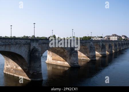 Frankreich, Maine-et-Loire, Saumur auf 2022-07-17. Tourismus und Alltag im Sommer in Anjou. Fotografie von Martin Bertrand. Frankreich, Maine-et-Loir Stockfoto