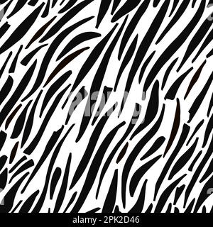 Schwarz-weißes Zebramuster mit Vektordesign Stock Vektor