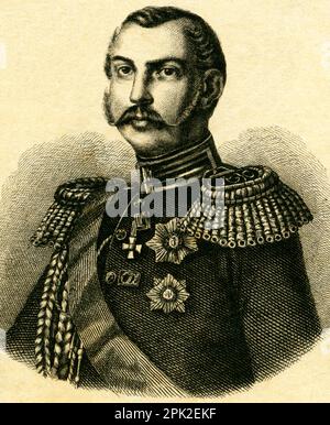 Europa, Russland, ZAR Alexander II Von Russland, aus dem Haus Romanow , 1818-1881 (Mord), Lithographie aus : " National-Kalender für alle Kronländer der kaiserl. königl. österreichische Monarchie auf das Schaltjahr 1856, Lithograph W. Klimt, herausgegeben von Carl Wilhelm Medow, Leitmeritz, Prag . / Europa, Zar Alexander II. Von Russland, aus dem Haus Romanov, 1818-1881 (ermordet) . Lithographie aus : National - Kalender für alle Kronländer der kaiserl. königl. österreichische Monarchie auf das Schaltjahr 1856 Stockfoto