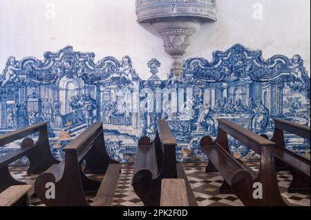 Recife, brasilianisches Kloster und Kirche Santo António, Innenraum, gemalte Fliesen, Recife, Staat Pernambuco, Brasilien Stockfoto