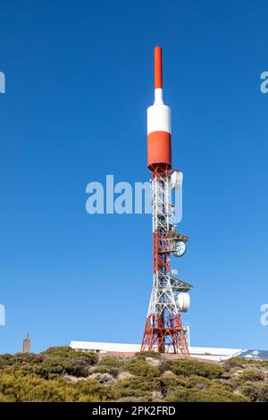 Antenne in der Nähe des Observatoriums auf dem Teide, Teneriffa, Spanien Stockfoto