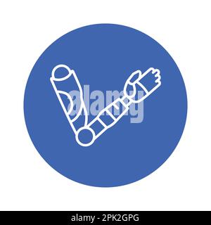 Bio künstliche Hand Farbe Linie Symbol. Behinderung. Isoliertes Vektorelement. Skizzieren Sie das Piktogramm für Webseite, mobile App, Promo Stock Vektor