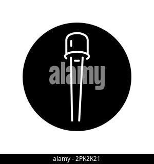 Symbol für schwarze Linie der Fotodiode. Piktogramm für Webseite, mobile App, Werbeaktion. Stock Vektor