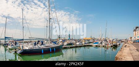 Poole Quay am Poole Harbour in Dorset, England, Großbritannien Stockfoto