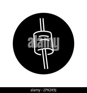 Schwarzes Liniensymbol für Überspannungsschutzdiode. Piktogramm für Webseite, mobile App, Werbeaktion. Stock Vektor