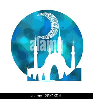 Ramadan Kareem. Der Mond mit Mustern. Vektordarstellung Stock Vektor