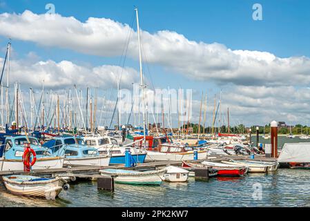 Marina und Waterfront am Poole Harbour in Dorset, England, Großbritannien Stockfoto