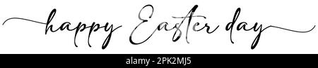 Happy Oaster Day - Beschriftungsvektor isoliert auf weißem Hintergrund Stock Vektor