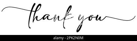 Danke. Handgezeichnetes positives Zitat. Moderne Pinselkalligraphie. Isoliert auf weißem Hintergrund Stock Vektor