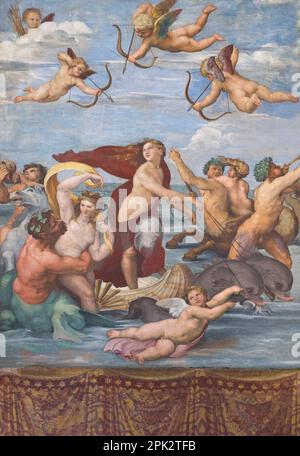 Triumph der Galatea, Raffael, 1512, Villa Farnesina, Rom, Italien, Europa Stockfoto