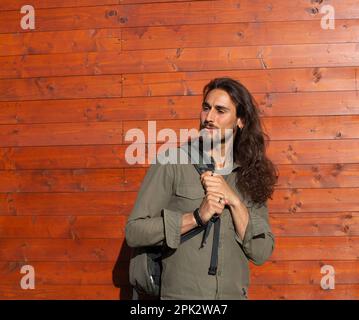 Lange Haare Mann Stockfoto