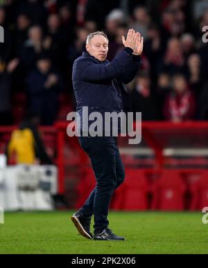 Aktenfoto vom 18.-02-2023 von Nottingham Forest Manager Steve Cooper. Evangelos Marinakis, Eigentümer des Nottingham Forest, hat Steve Cooper unter den Gerüchten unterstützt, dass der Job des Managers in Gefahr sei. Eine Niederlage im Jahr 2-1 in Leeds am Dienstagabend warf Zweifel über den Status des Walismans auf dem Stadtplatz auf. Ein vierter Sieg der Premier League auf der Straße, der Forest allein bei der Tordifferenz über die drei unteren Punkte hinauslässt. Ausgabedatum: Mittwoch, 5. April 2023. Stockfoto