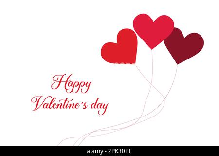 Text zum Valentinstag: Rote Ballonherzen Stock Vektor