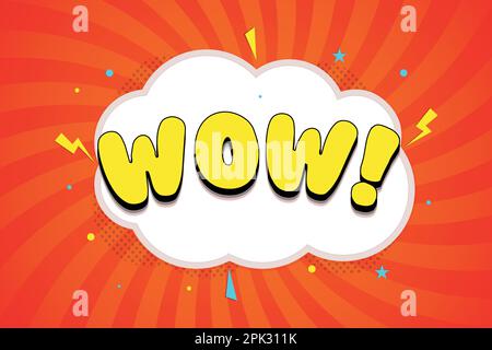 Comic-Sprechblasenvektor mit Ausdruckstext WOW Stock Vektor